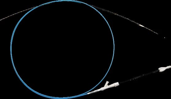 Taewoong short-wire delivery system catheter coiled with stent loaded at the tip