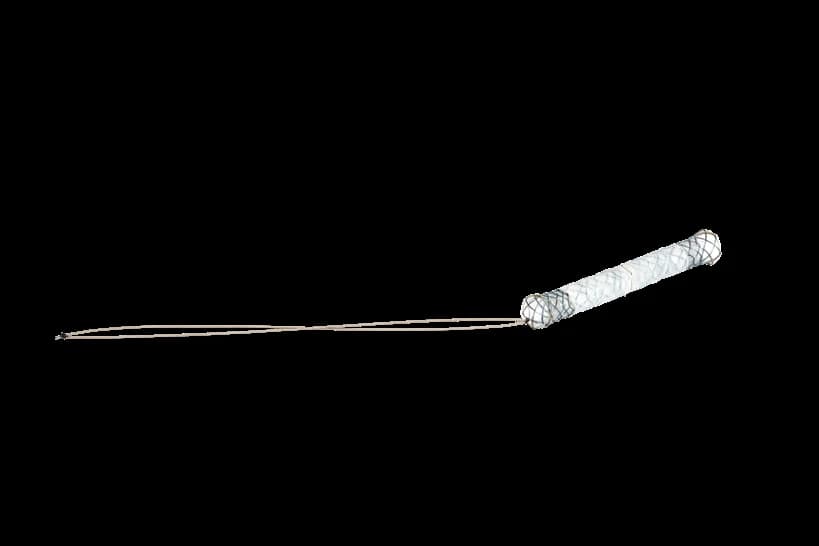 Taewoong Niti-S BUMPY String biliary stent with retrieval string attached