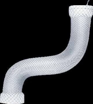Taewoong Niti-S MEGA esophageal stent, curved to conform to the esophagogastric junction
